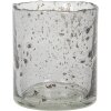 Clayre & Eef 6GL2992 Porta tealight in vetro grigio rotondo 8x10cm