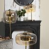 Clayre & Eef 6GL2992 Porta tealight in vetro grigio rotondo 8x10cm