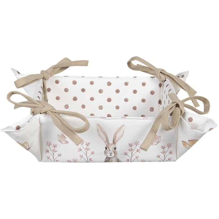 Cestino per pane 35x35x8 cm beige REB47