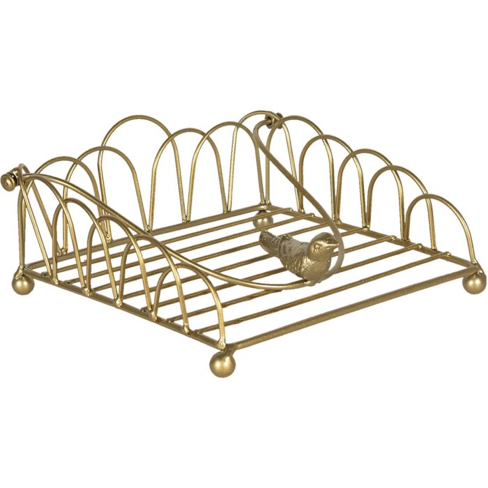 Portatovaglioli 20x20x9 cm oro 60057go