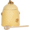 Vasetto per miele con cucchiaio Ø 11x14 cm giallo 6CE1147