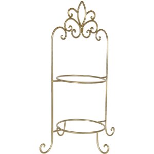 Etagere per 2 piatti 38x30x57 cm oro w40091go
