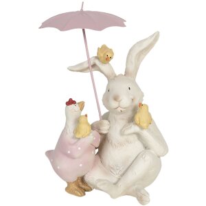Decorazione Coniglio con ombrello 12x11x16 cm multicolore...