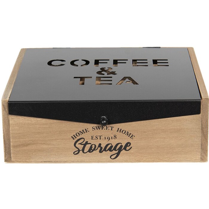Clayre & Eef 6H1931 Portatè 24x25x8 cm in legno marrone Rettangolare