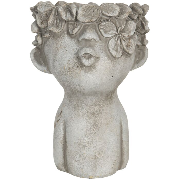 Vaso da fiori 17x17x25 cm grigio 6te0327l