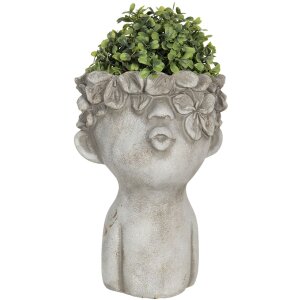 Vaso da fiori 17x17x25 cm grigio 6te0327l