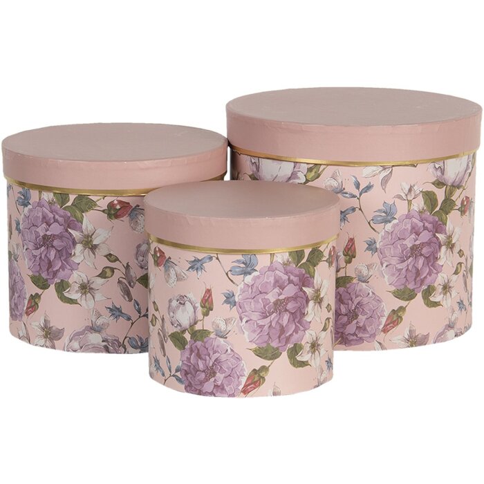 Cappelliera (set di 3) ø 20x17 - ø 17x15 - ø 14x13 cm rosa 64742