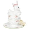 Decorazione Coniglio in tazza 12x12x15 cm multicolore 6PR3139