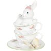 Decorazione Coniglio in tazza 12x12x15 cm multicolore 6PR3139
