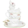 Decorazione Coniglio in tazza 12x12x15 cm multicolore 6PR3139