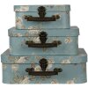 Valigia decorativa (set di 3) 30x21x9-25x18x9-20x16x8 cm multicolore 64753