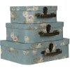 Valigia decorativa (set di 3) 30x21x9-25x18x9-20x16x8 cm multicolore 64753