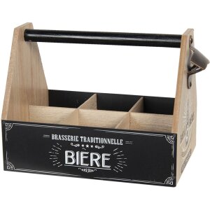 Portabottiglie con apribottiglie 29x19x20 cm marrone 6H1930