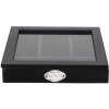 Clayre & Eef 6H1583Z Inserto per cassetto 30x30x8 cm Nero Legno Vetro Quadrato