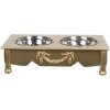 Ciotola per alimenti per animali domestici 41x22x12 cm / 2x0,5L oro 6h0769go