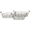 Cestino (set di 2) 42x27x15 - 38x23x14 - 34x19x13 cm marrone 6Y3769