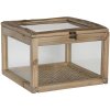 Scatola di legno con vetro 30x30x21 cm marrone 6H1919