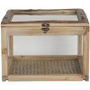 Scatola di legno con vetro 30x30x21 cm marrone 6H1919