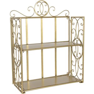 Mensola in ferro 41x18x53 cm oro 6Y2799GO