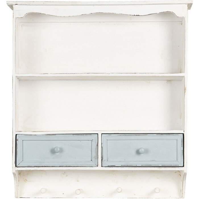 Clayre & Eef Scaffale a muro 56x13x60 cm bianco 5H0465