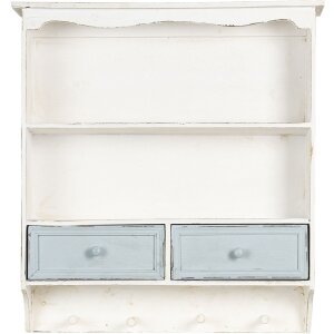 Clayre & Eef Scaffale a muro 56x13x60 cm bianco 5H0465