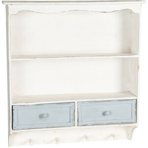 Clayre & Eef Scaffale a muro 56x13x60 cm bianco 5H0465