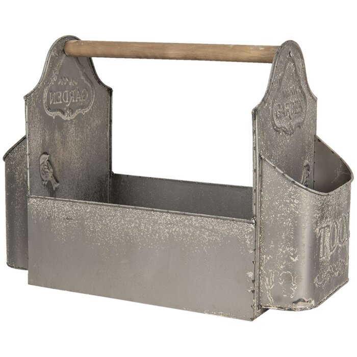Decorazione Cassetta per attrezzi da giardino 50x26x23 cm grigio 6Y3924