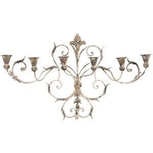 Portacandele da parete 82x15x48 cm beige 50416