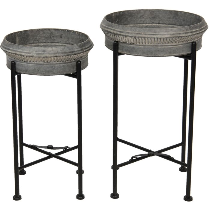 Porta piante verticale (2 pezzi) Ø 40x68 - Ø 35x61 cm nero 5Y0779