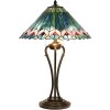 LumiLamp 5LL-5391 Lampada da tavolo Tiffany Ø 48x73 cm Triangolo di vetro rosa verde