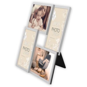 Elmar Cornice in metallo 4 foto 10x15 cm argento