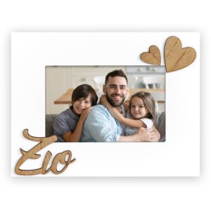 Portafoto in legno Zio 10x15 cm bianco