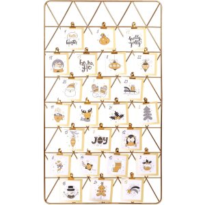 Calendario dellAvvento in metallo oro 40x70 cm