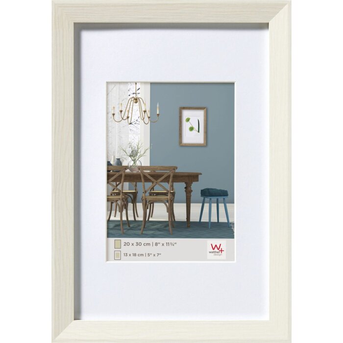 Cornice in legno Fiorito 30x45 cm bianco