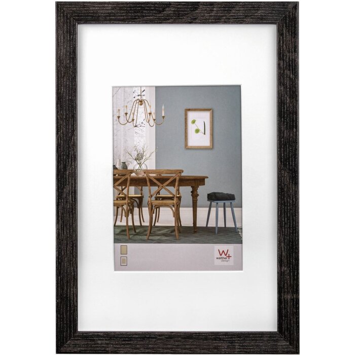 Cornice in legno Fiorito 30x30 cm Grigio scuro