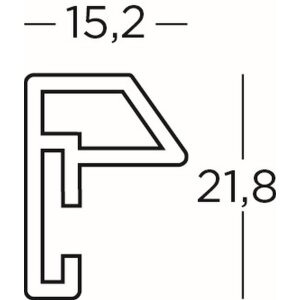 Walther Telaio in plastica stile acciaio 60x80 cm bianco con passepartout 50x70 cm