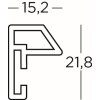 Walther Telaio in plastica stile acciaio 60x80 cm bianco con passepartout 50x70 cm