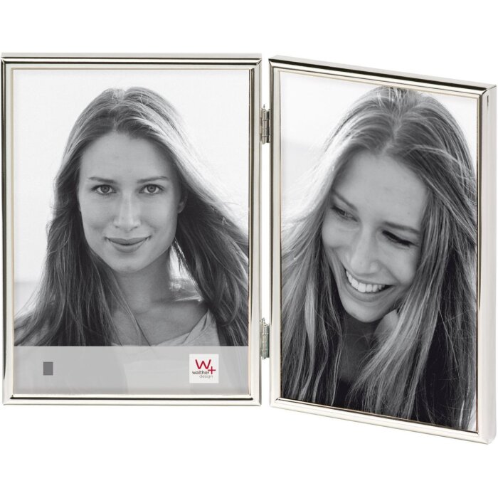 Walther Cornice doppia Chloe 2 foto 9x13 cm argento lucido formato verticale