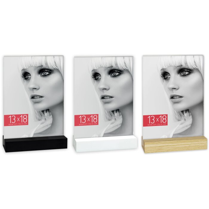 ZEP Dresda Cornice per foto in acrilico 10x15 13x18 15x20 Bianco/nero/natura
