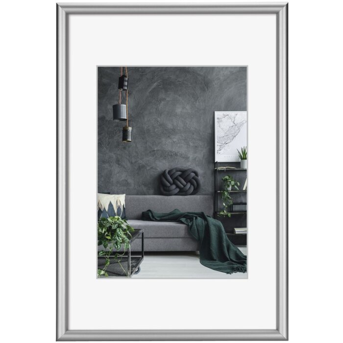 Telaio in alluminio Detroit 50x70 cm argento vetro normale