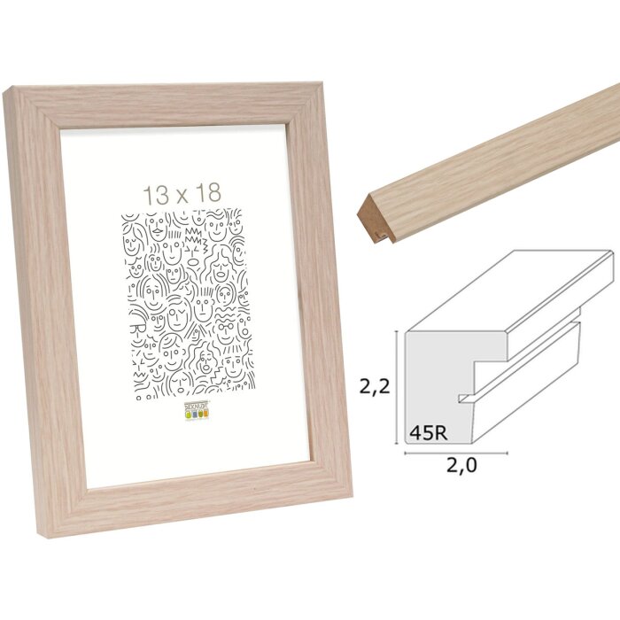 Struttura in legno S45RJ1AR rovere chiaro Vetro antiriflesso