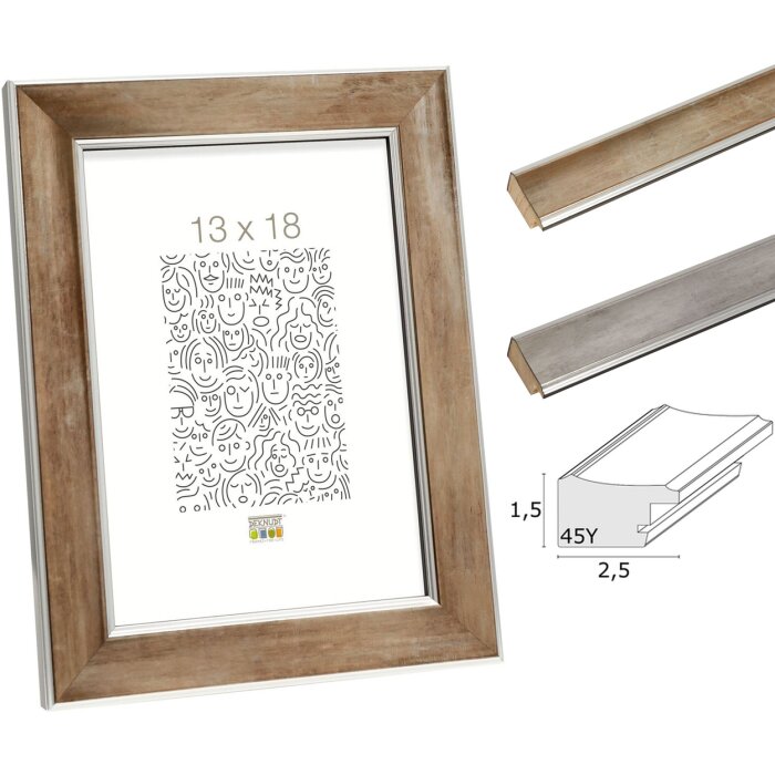 Struttura in legno S45YD vetro antiriflesso argento e bronzo