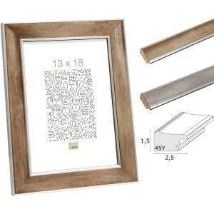 Struttura in legno S45YD vetro antiriflesso argento e bronzo