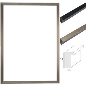 Cornice su tela S46V argento e nero