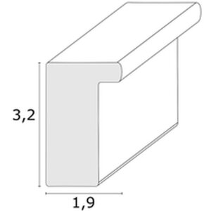 Cornice su tela S46V argento e nero