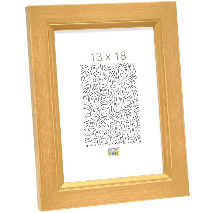 Cornice di legno S42L oro 15x20 cm vetro premium