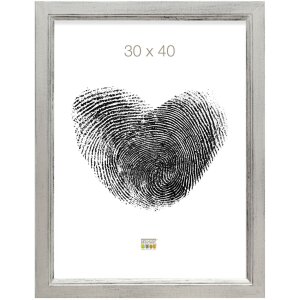 Cornice di legno S42L argento 30x40 cm Vetro Premium