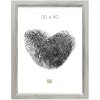 Cornice di legno S42L argento 30x40 cm Vetro Premium