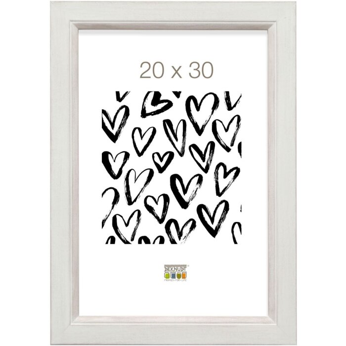Cornice in legno S42L bianco 30x40 cm vetro premium