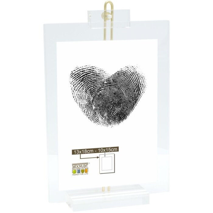 Cornice trasparente 13x18 cm con espositore in plastica